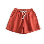 Spice Grove White Drawstring 100% Linen Shorts | Hypoallergenic - Allergy Friendly - Naturally Free