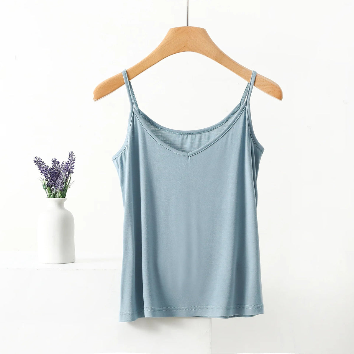 Spiced Pear V-Neck Camisole Viscose Womens Lounge Tank Top | Hypoallergenic - Allergy Friendly - Naturally Free