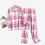 Springtime Bliss Plaid Cotton Womens Pajama Set | Hypoallergenic - Allergy Friendly - Naturally Free