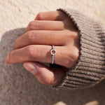 Starry Hollow Round Zircon Sterling Silver Ring | Hypoallergenic - Allergy Friendly - Naturally Free