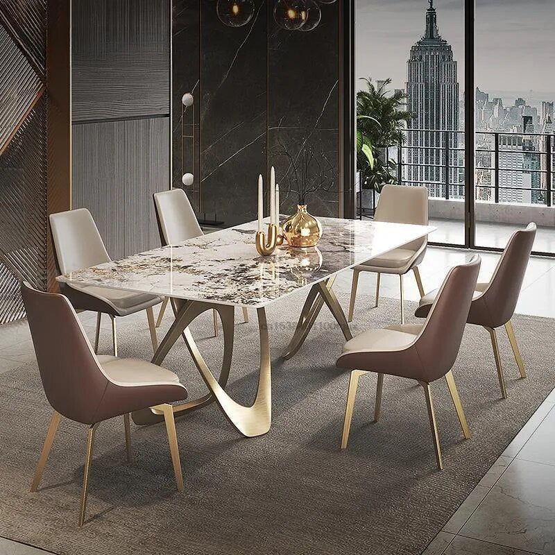 Stone Modern Luxury Rock Plate Dining Table Set | Hypoallergenic - Allergy Friendly - Naturally Free