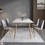 Stormy Sky Luxury Stone Plate Dining Tables and Chairs Set | Hypoallergenic - Allergy Friendly - Naturally Free