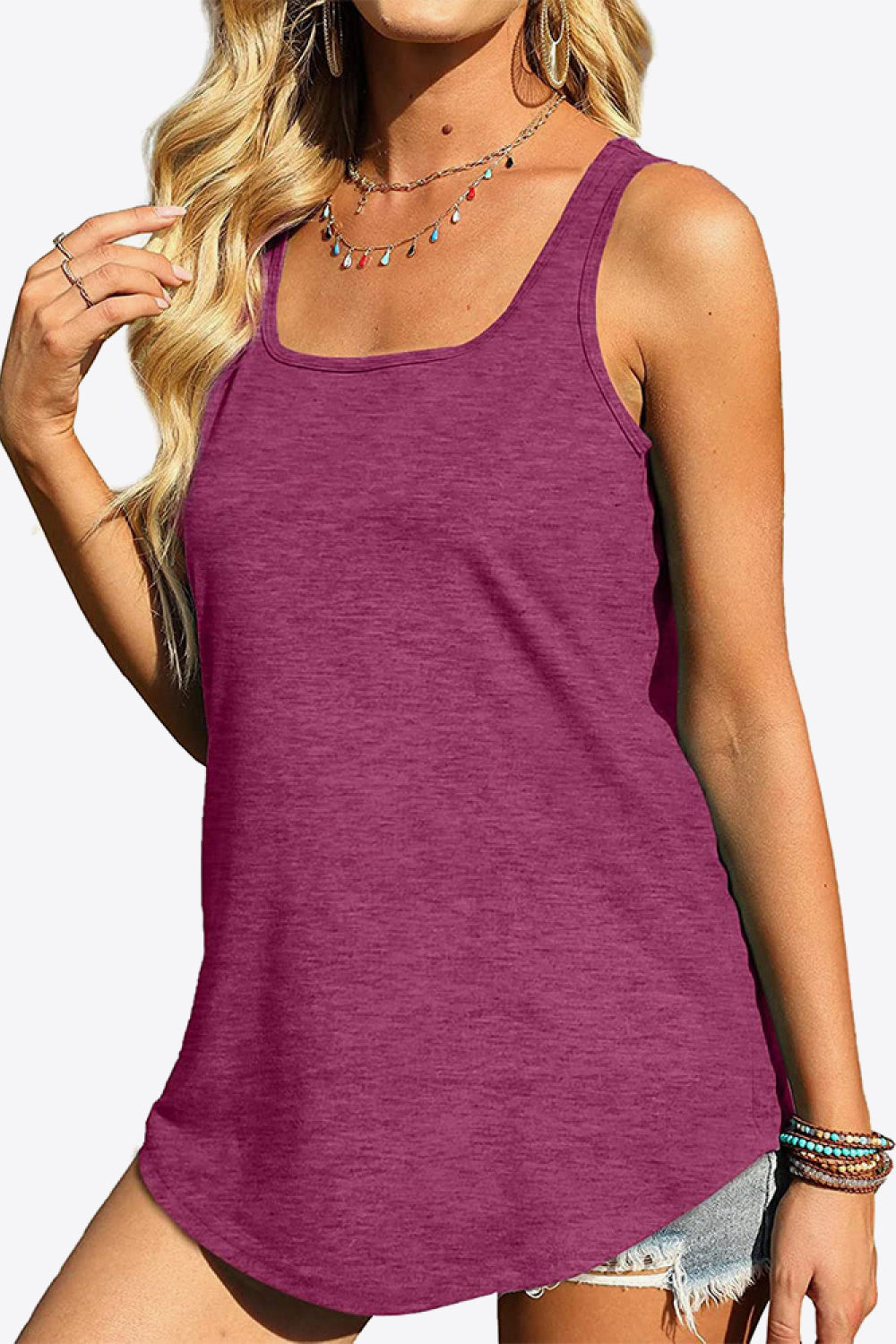 Stormy Sky Solid Viscose Tank Top | Hypoallergenic - Allergy Friendly - Naturally Free