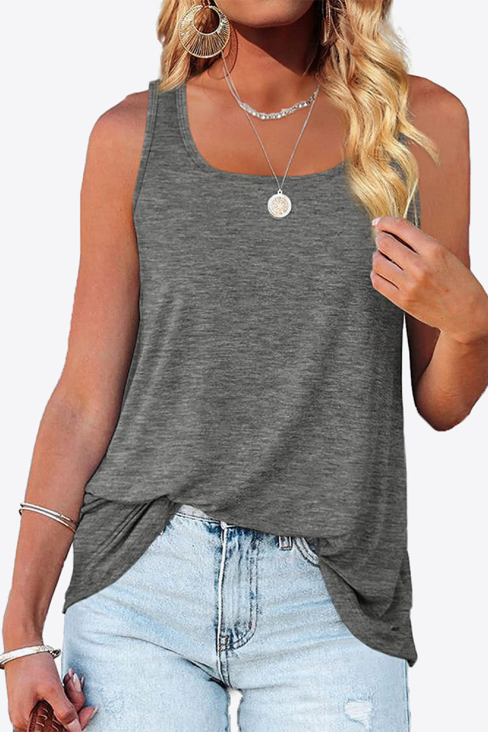 Stormy Sky Solid Viscose Tank Top | Hypoallergenic - Allergy Friendly - Naturally Free
