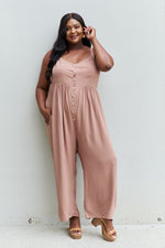 Strawberry Mocha Button Down Jumpsuit | Hypoallergenic - Allergy Friendly - Naturally Free