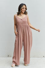 Strawberry Mocha Button Down Jumpsuit | Hypoallergenic - Allergy Friendly - Naturally Free