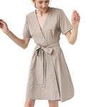 Sunny Sands V-Neck 100% Linen Dress | Hypoallergenic - Allergy Friendly - Naturally Free