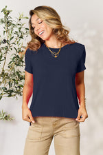 Sweet Magnolia Solid Round Neck Short Sleeve Viscose Shirt | Hypoallergenic - Allergy Friendly - Naturally Free