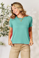 Sweet Magnolia Solid Round Neck Short Sleeve Viscose Shirt | Hypoallergenic - Allergy Friendly - Naturally Free