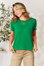 Sweet Magnolia Solid Round Neck Short Sleeve Viscose Shirt | Hypoallergenic - Allergy Friendly - Naturally Free