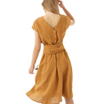 Tangerine Breeze Summer 100% Linen Dress | Hypoallergenic - Allergy Friendly - Naturally Free