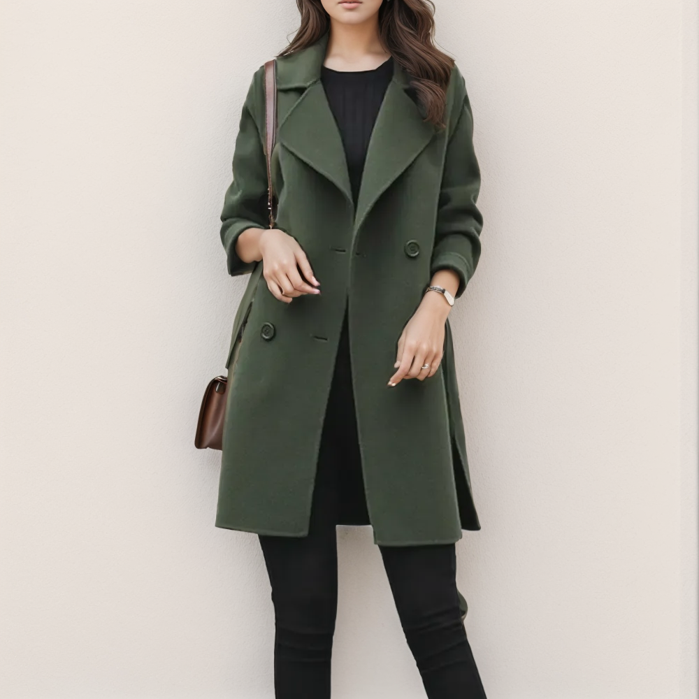 Green Winter Wool Womens Coat