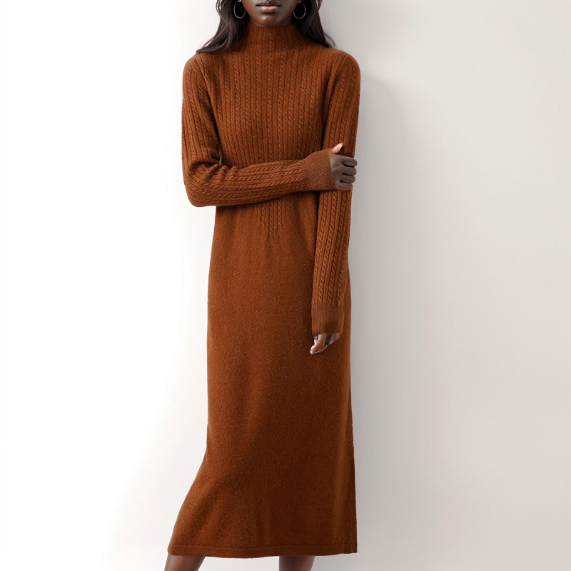 Citrus Meadow Long Sleeve Knit 100% Wool Womens Dress