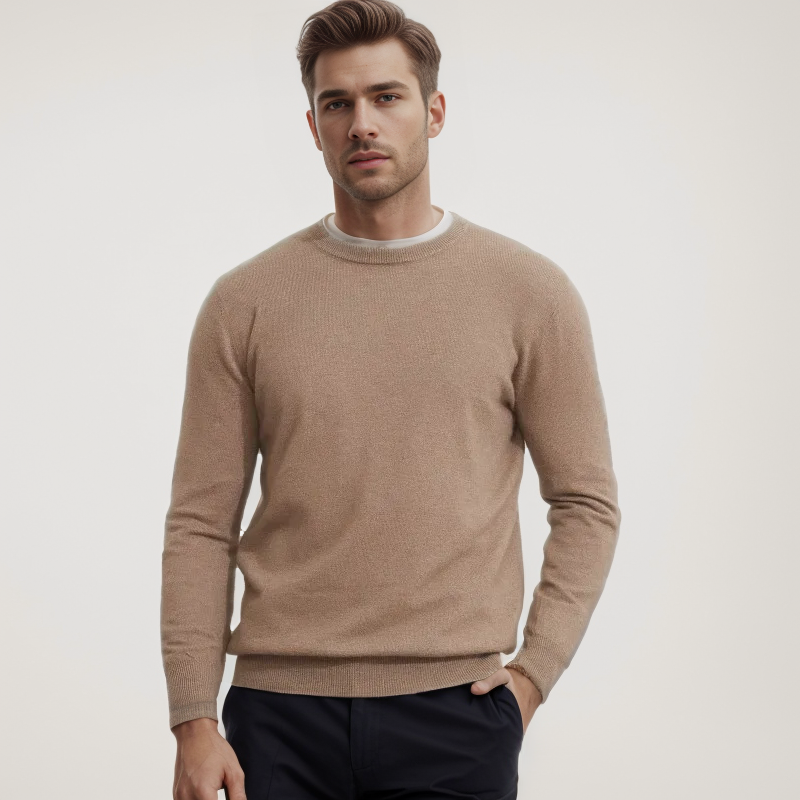 Coffee Spice Knit 100% Cashmere Mens Sweater Men
