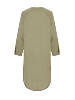 THE HAND LOOM Terra Shirt 100% Organic Cotton Womens Dress - Khaki Green