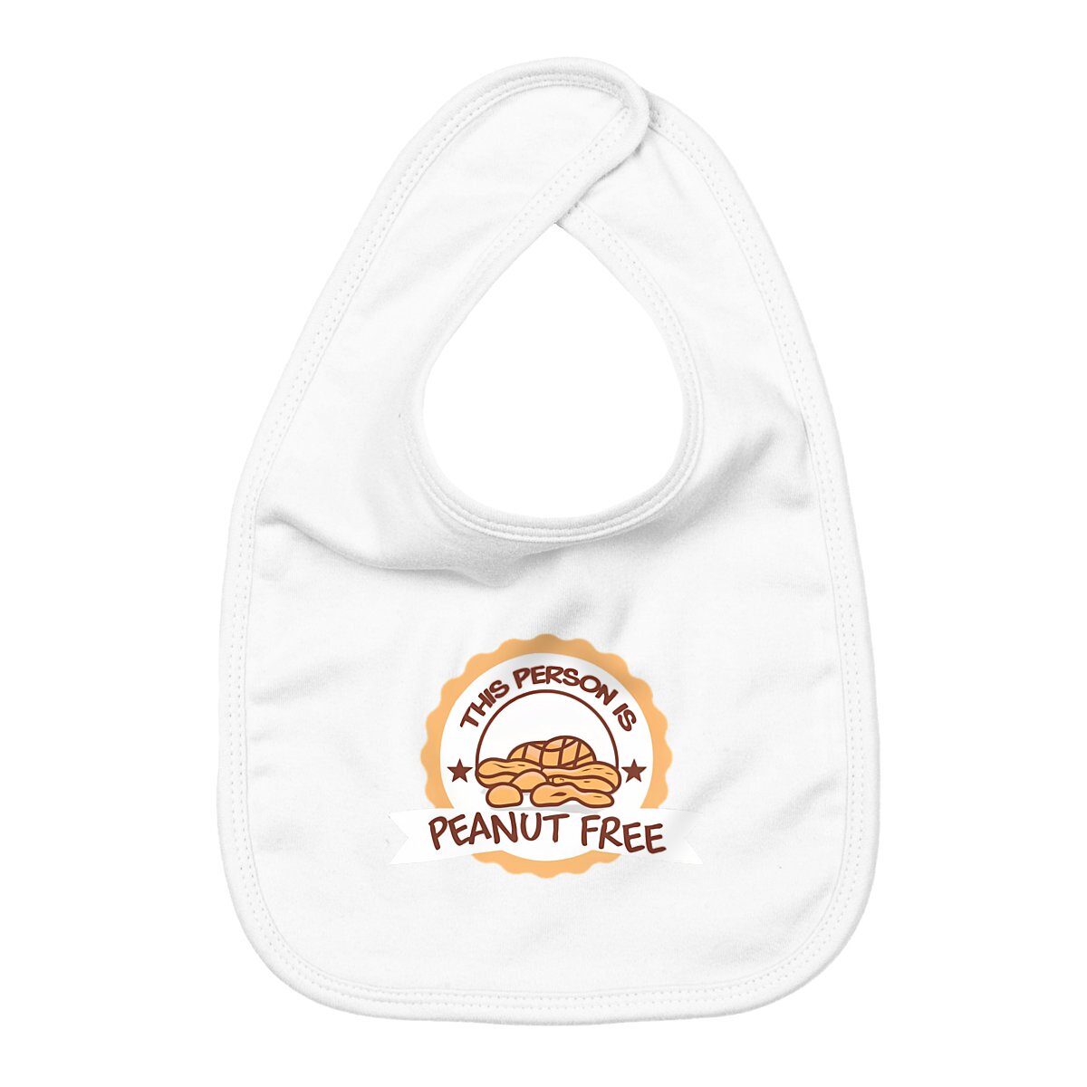 This Person Is Peanut Free Organic Cotton Graphic Baby Bib | Hypoallergenic - Allergy Friendly - Naturally Free