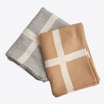 Toasted Caramel Stripes 100% Wool Throw Blanket | Hypoallergenic - Allergy Friendly - Naturally Free