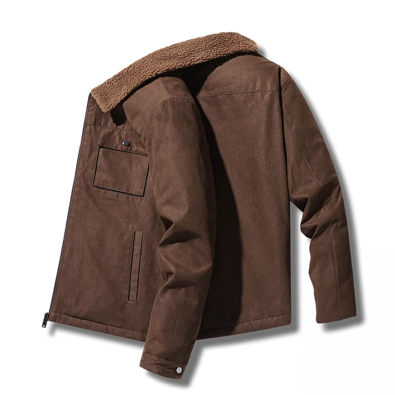 Toasted Coffee Fleece Cotton Mens Jacket | Hypoallergenic - Allergy Friendly - Naturally Free