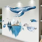 Underwater Adventures Whale Fish DIY Self Adhesive Wall Stickers | Hypoallergenic - Allergy Friendly - Naturally Free