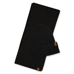 MENIQUE 100% Merino Wool Womens Ribbed Beanie & Scarf Merino 2-Piece