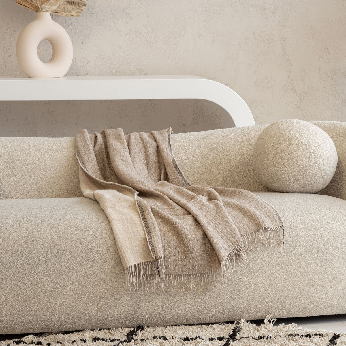 MENIQUE 100% Linen & Merino Wool Blanket Venice