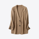 Warm Cappuccino Cashmere Silk Womens Blazer