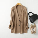 Warm Cappuccino Cashmere Silk Womens Blazer | Hypoallergenic - Allergy Friendly - Naturally Free