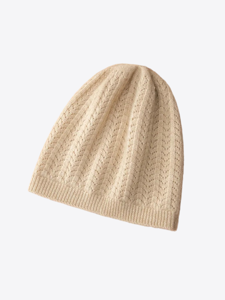 White Strawberries Cashmere Knit Womens Hat | Hypoallergenic - Allergy Friendly - Naturally Free