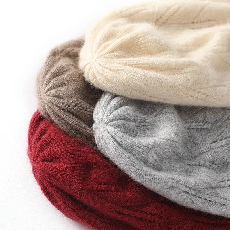 Winter Berries Knit Cashmere Womens Hat | Hypoallergenic - Allergy Friendly - Naturally Free