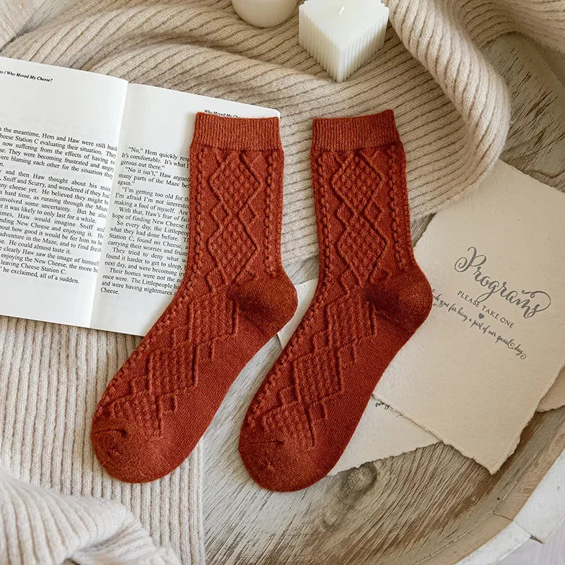 Winter Crimson Cashmere Crew Socks | Hypoallergenic - Allergy Friendly - Naturally Free