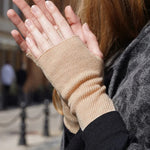 Winter Frost Knit Fingerless Cashmere Womens Gloves | Hypoallergenic - Allergy Friendly - Naturally Free