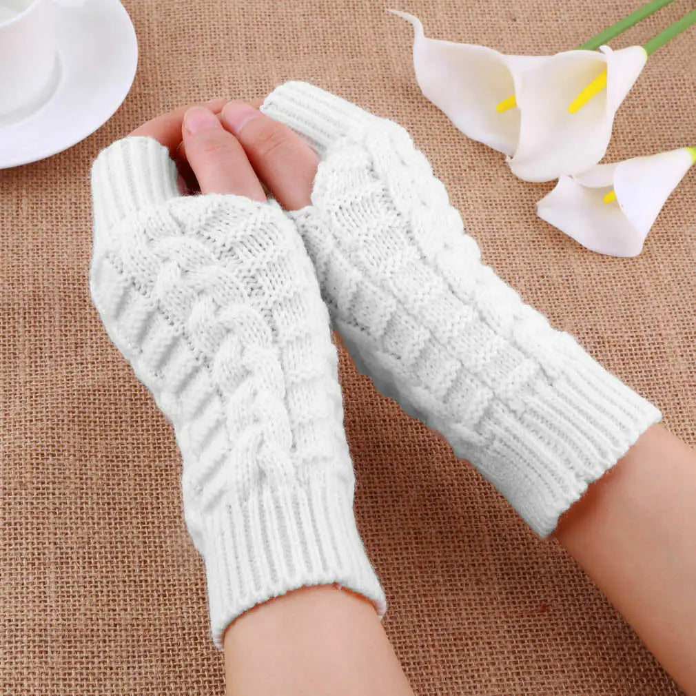 Winter Warmth Solid Fingerless Cotton Womens & Mens Gloves | Hypoallergenic - Allergy Friendly - Naturally Free