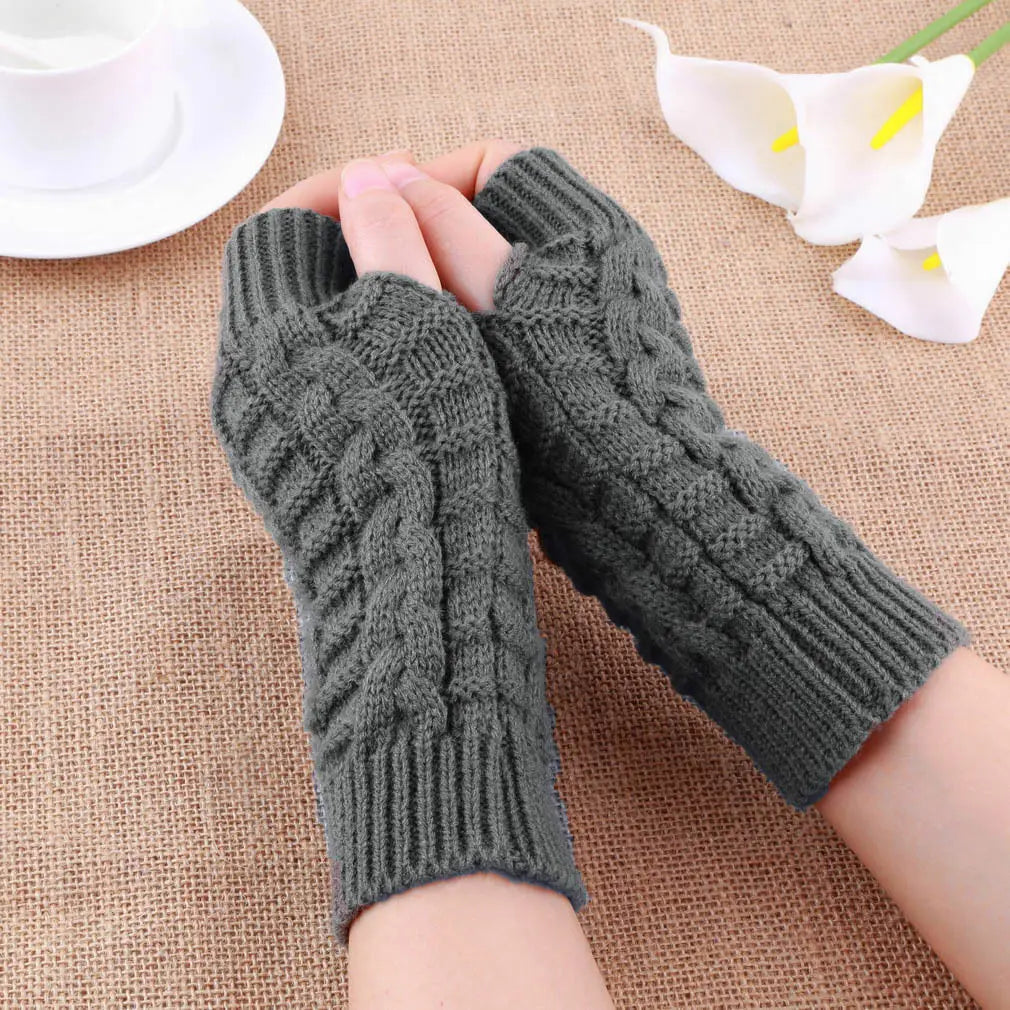 Winter Warmth Solid Fingerless Cotton Womens & Mens Gloves | Hypoallergenic - Allergy Friendly - Naturally Free