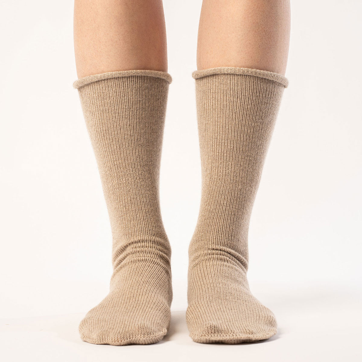 MENIQUE 100% Merino Wool Womens Knit Socks Merino Creamy Beige