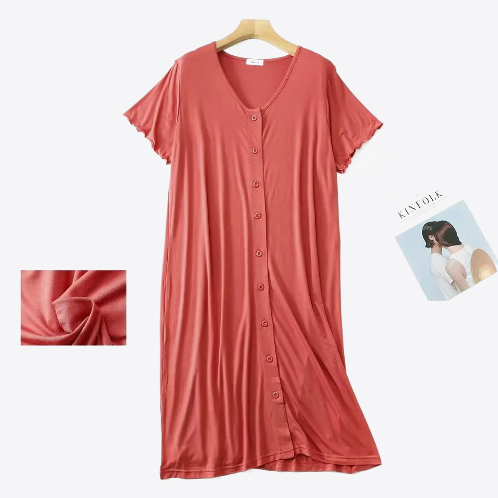 Petal Pink Viscose Womens Nightgown