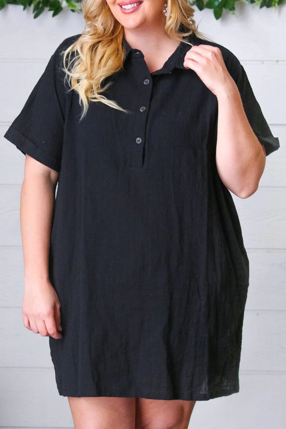 Persian Lily Buttoned Short Sleeve 100% Cotton Womens Dress