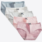 Pastal Hues 5 Pcs Bowtie Cotton Girls Underwear