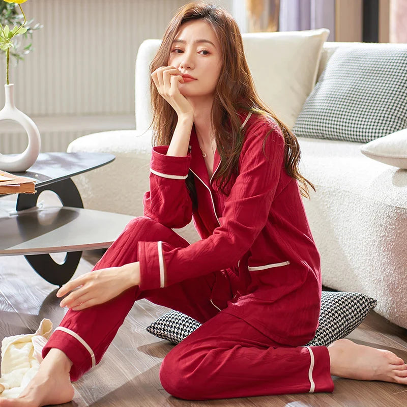 Pomegranate Fusion Cotton Womens Pajama Set