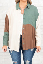 Sage Mosaic Viscose Linen Womens Shirt