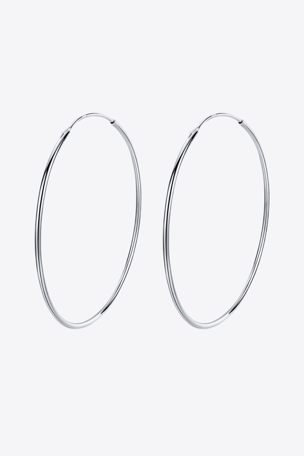 Graphite Jewel 925 Sterling Silver Hoop Earrings
