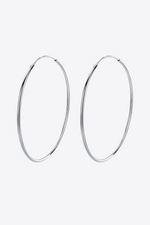 Graphite Jewel 925 Sterling Silver Hoop Womens Earrings