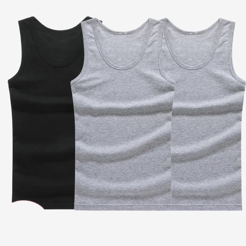 Mountain Mist 3Pcs Sleeveless 100% Cotton Mens Undergarment Tank