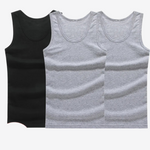 Mountain Mist Basic 3Pcs Sleeveless 100% Cotton Mens Tank