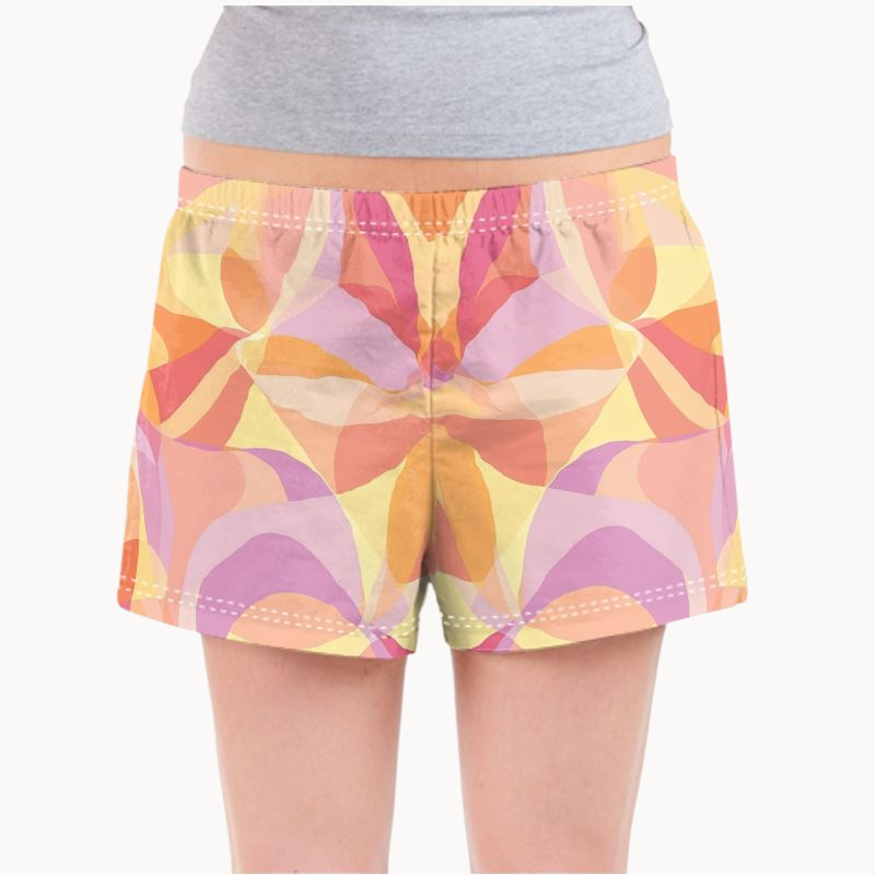 Natural Abstract Organic Cotton Womens Lounge Shorts