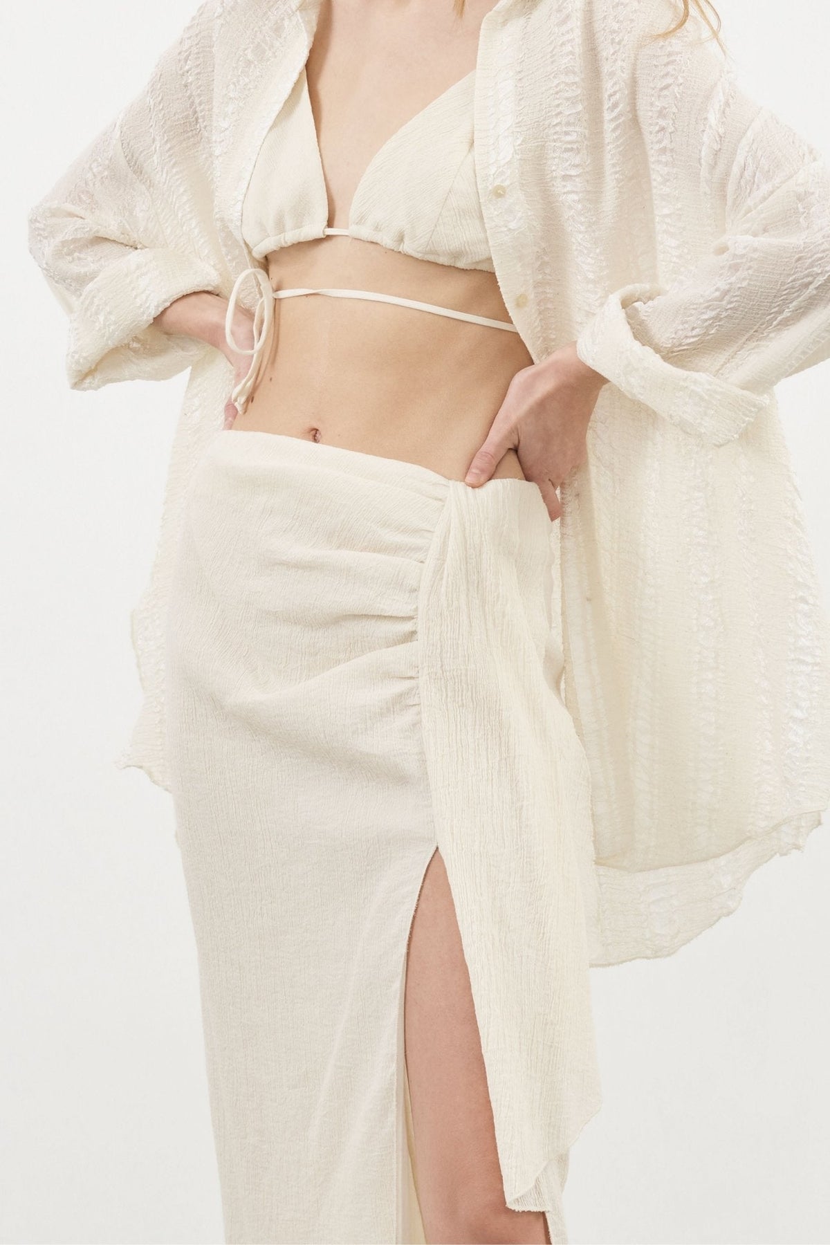 THE HAND LOOM Bella Maxi Skirt - Natural