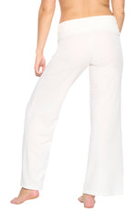 FELINA Stretch Wide Leg Roll Over Organic Cotton Womens Pants