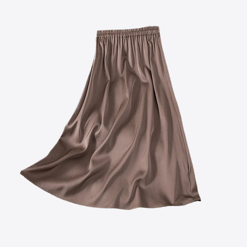 Brown Sugar Mulberry Silk Womens Skirt