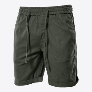 Green Coastal Drawstring Cotton Men's Shorts