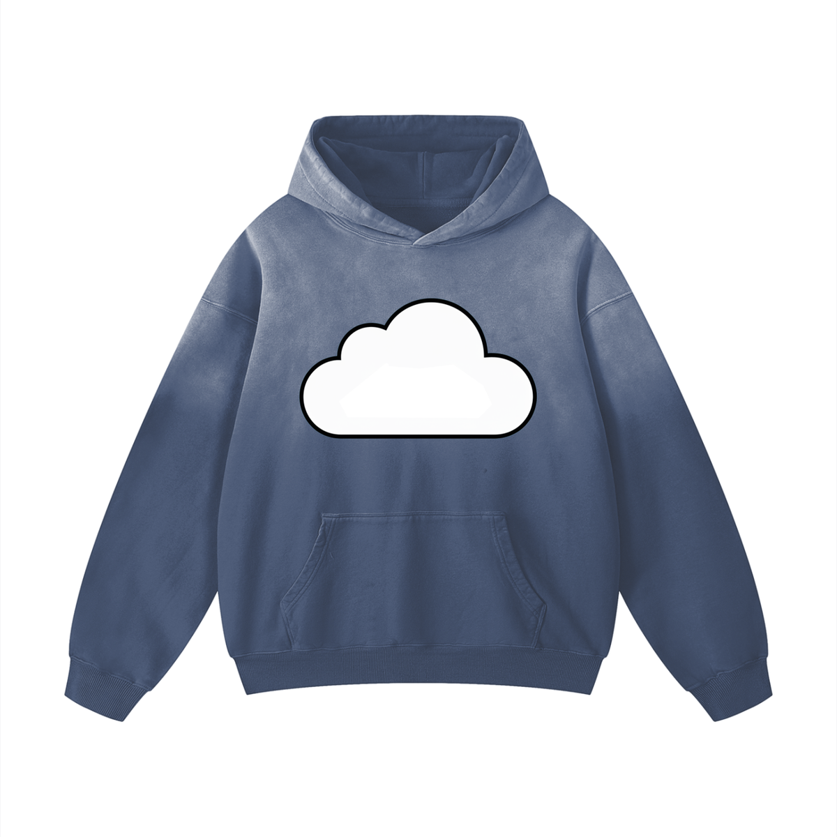 Clouded Sky Sunfade Oversized 100% Cotton Graphic Hoodie