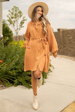 Orange Marmalade Puff Sleeve 100% Cotton Womens Dress